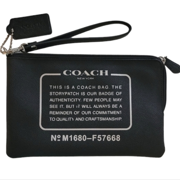 Authentic COACH Story Pouch | XL Clutch /Wristlet | Crossgrain Leather | EUC - Picture 1 of 16
